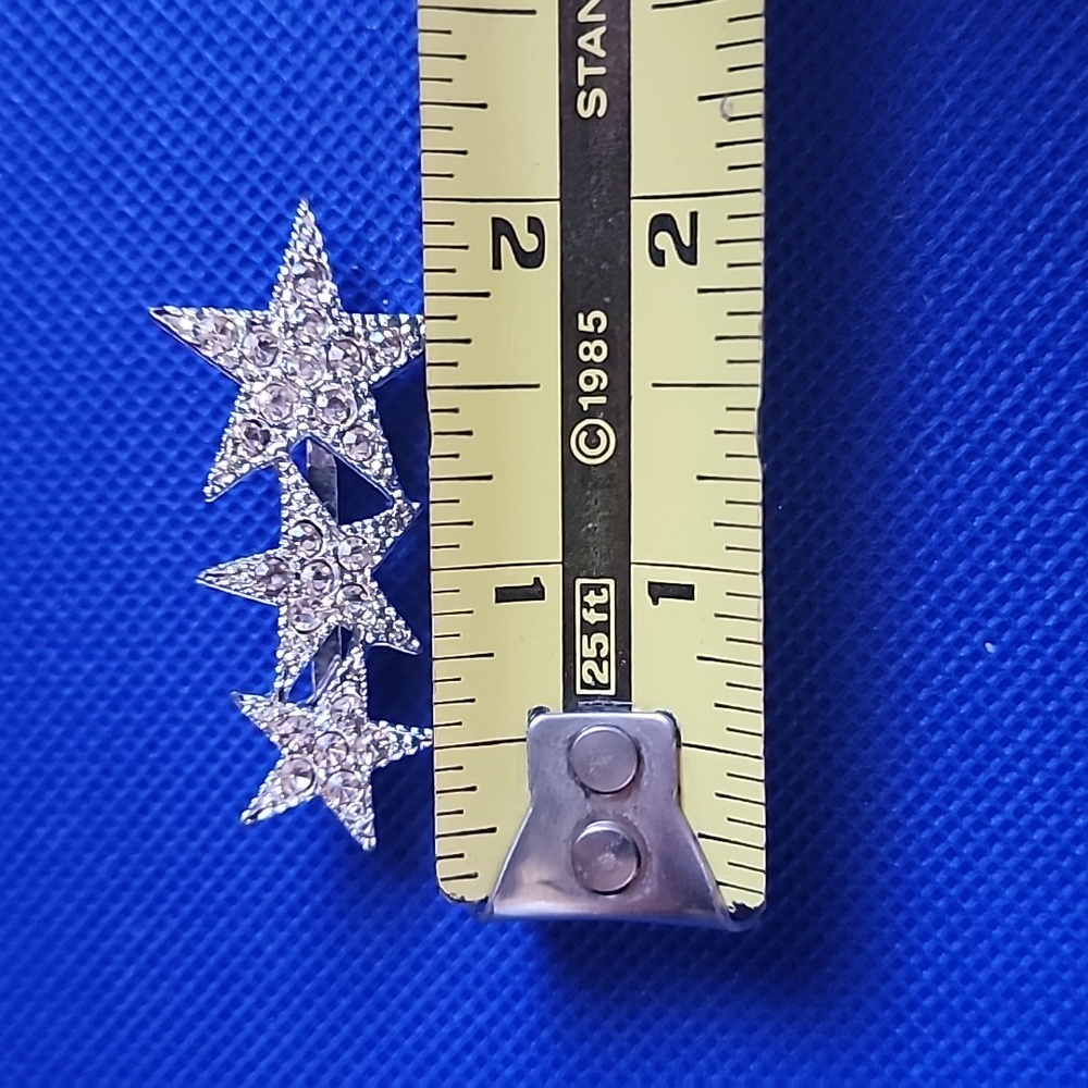 Triple Star Silver Brooch - Picture 3 of 3